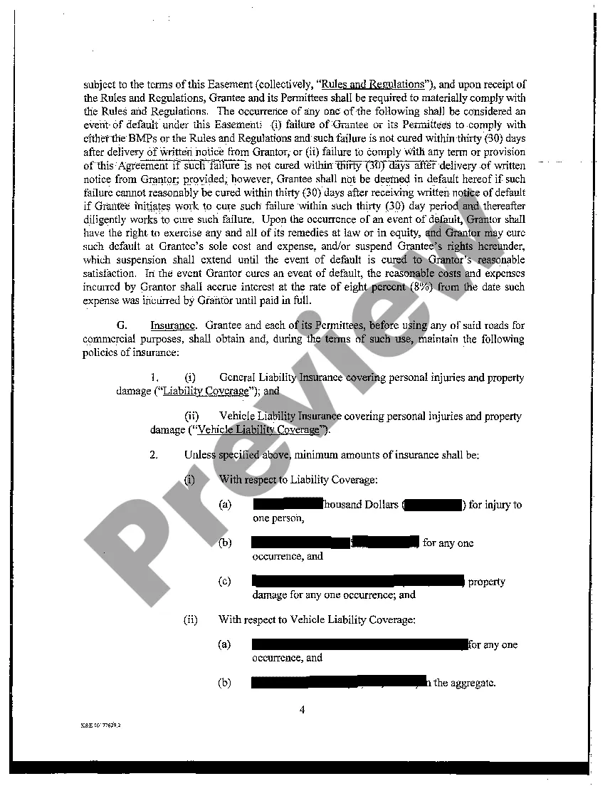 Preview Road Use Easement Agreement
