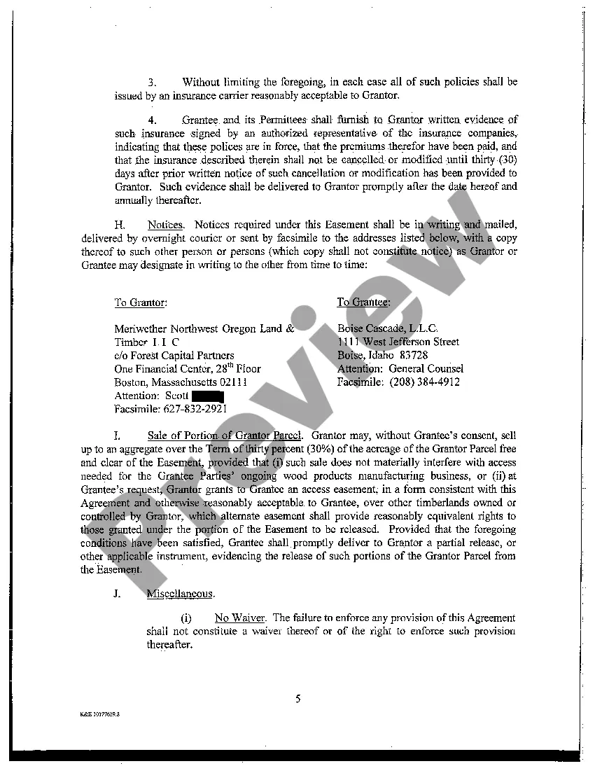 Preview Road Use Easement Agreement