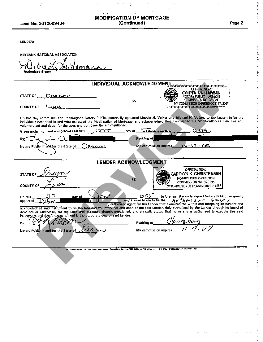 Preview Modification of Mortgage