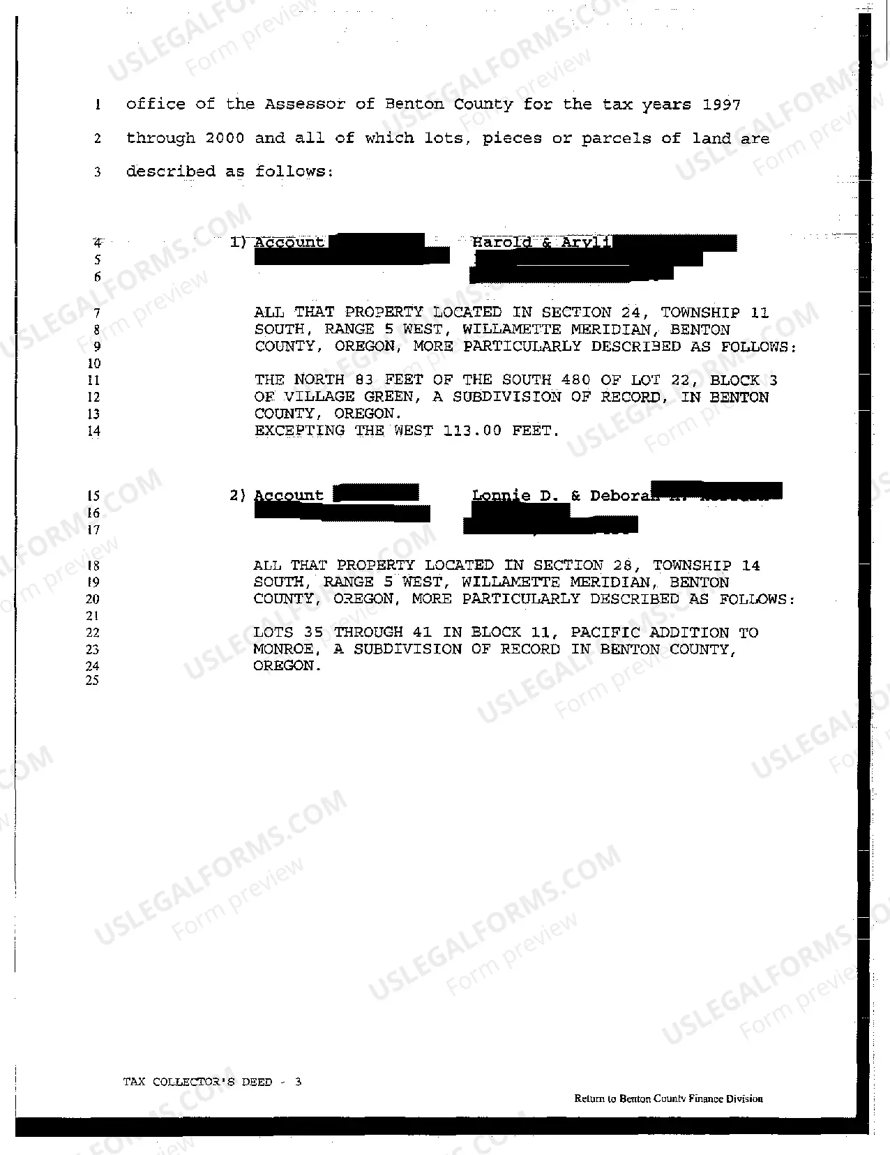 Preview Tax Collector's Deed