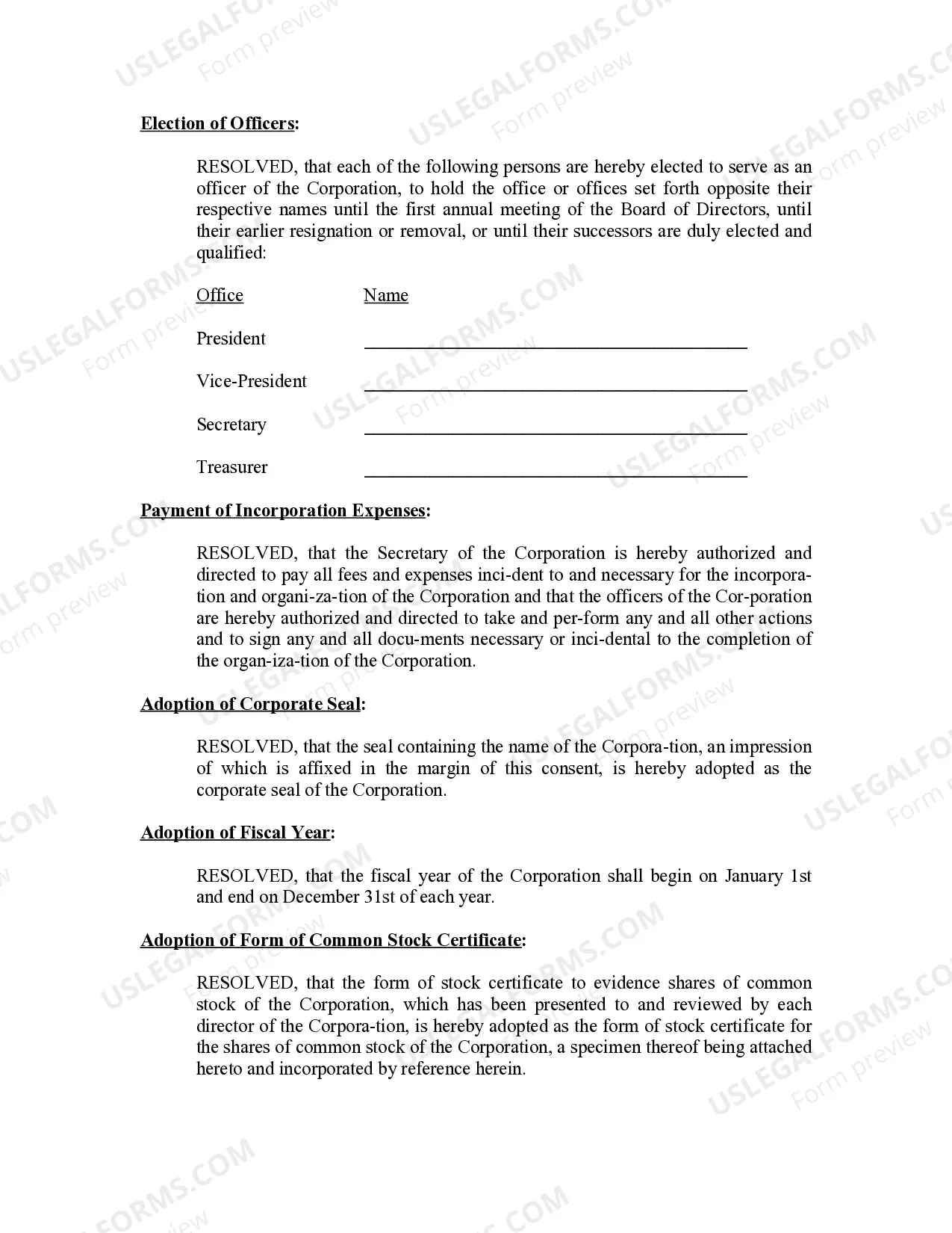 Preview Minutes for Organizational Meeting