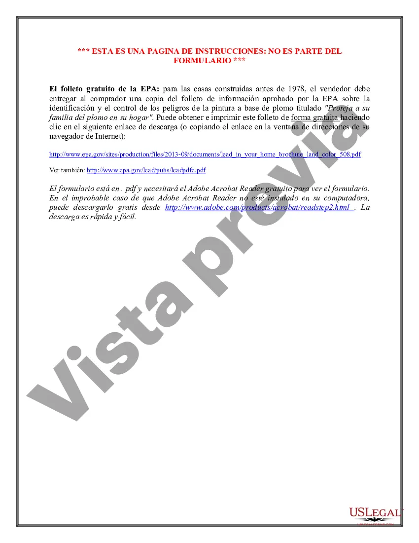 Preview Divulgación de pintura a base de plomo para transacciones de venta