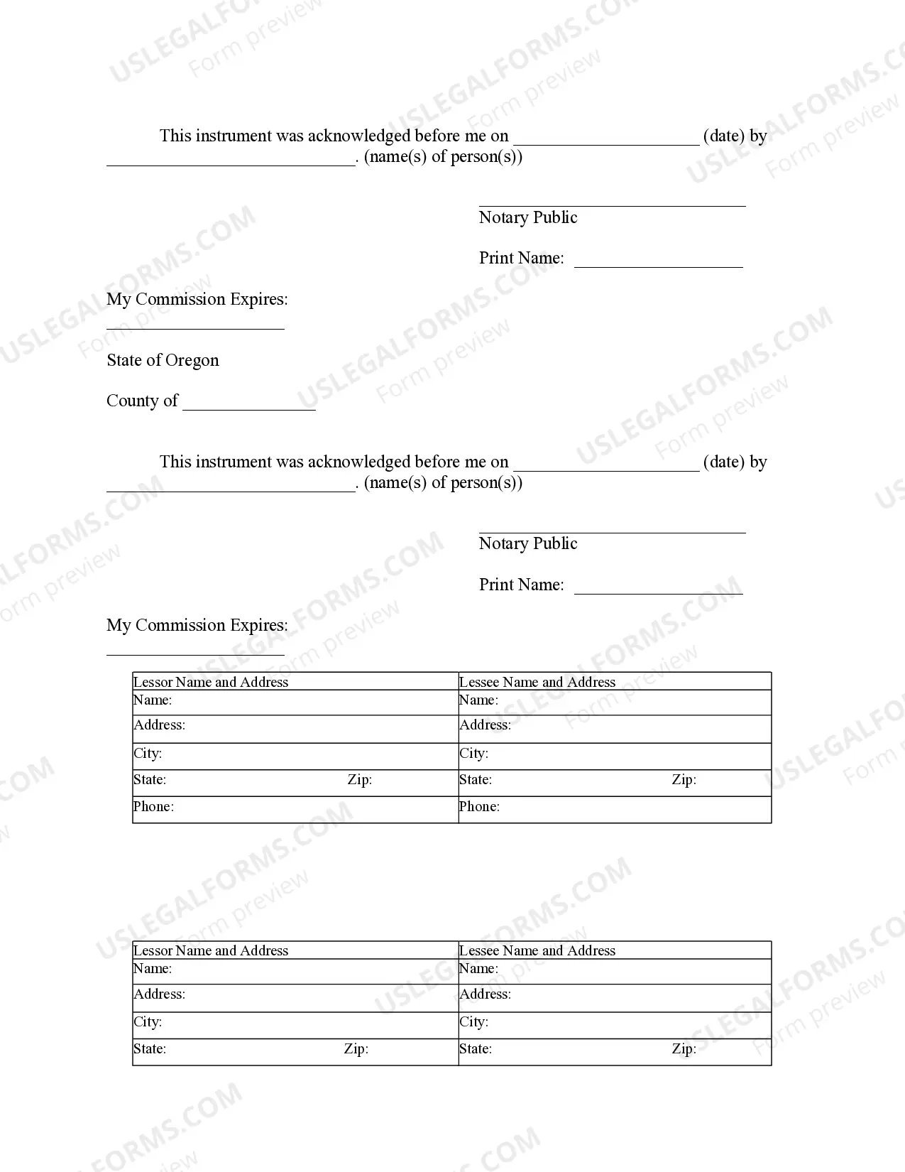 Preview Notice of Lease for Recording