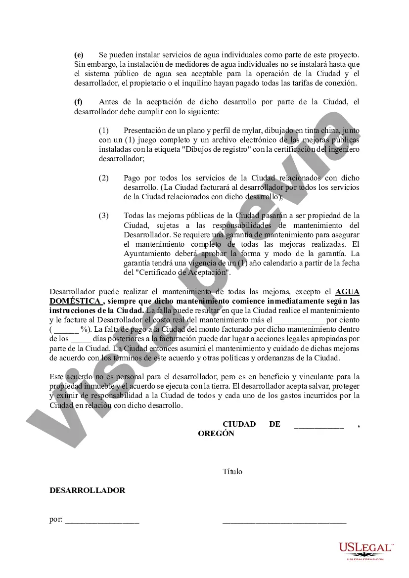 Preview Acuerdo instalado por el desarrollador para mejoras públicas