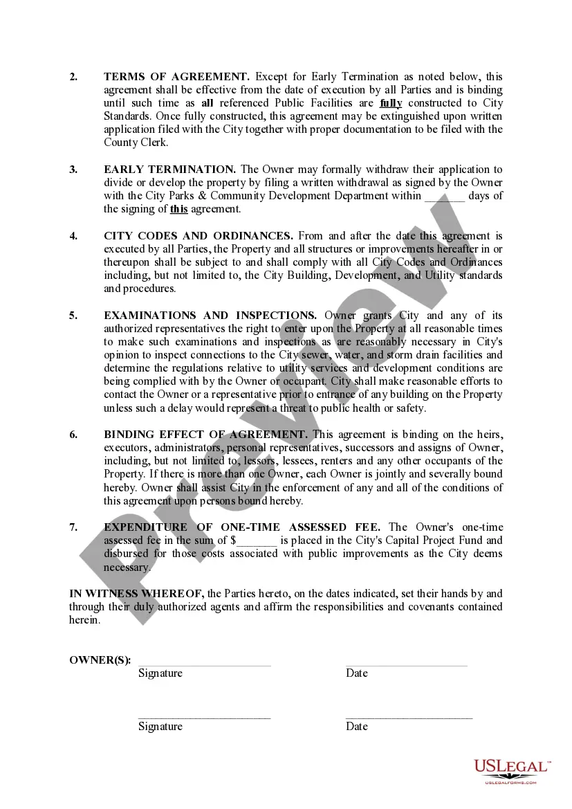 Preview Fee in Lieu Agreement