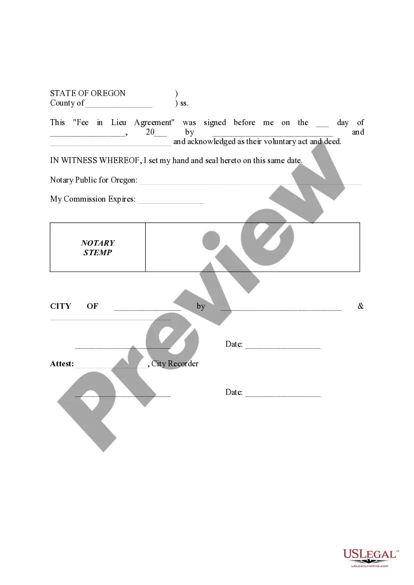 Preview Fee in Lieu Agreement