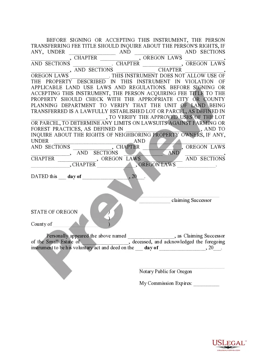 Preview Affiant's Deed