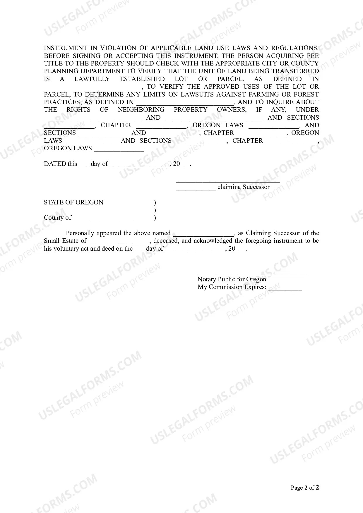 Preview Affiant's Deed