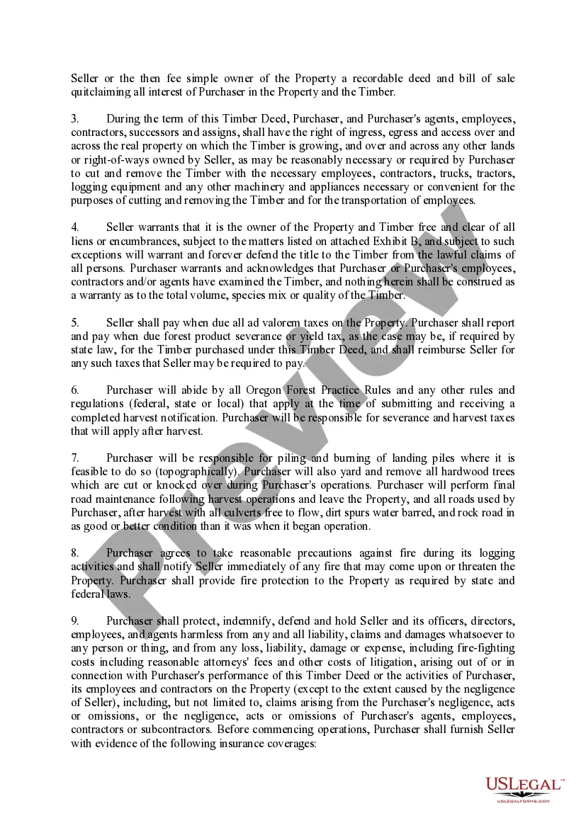 Preview Timber Deed