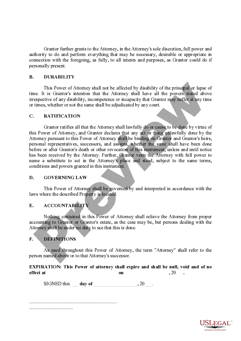 Get Power of Attorney - Specific Real Estate Preview Power of Attorney - Specific Real Estate
