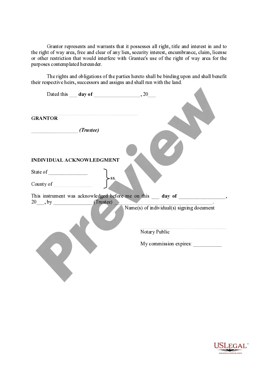 Preview Right of Way Easement