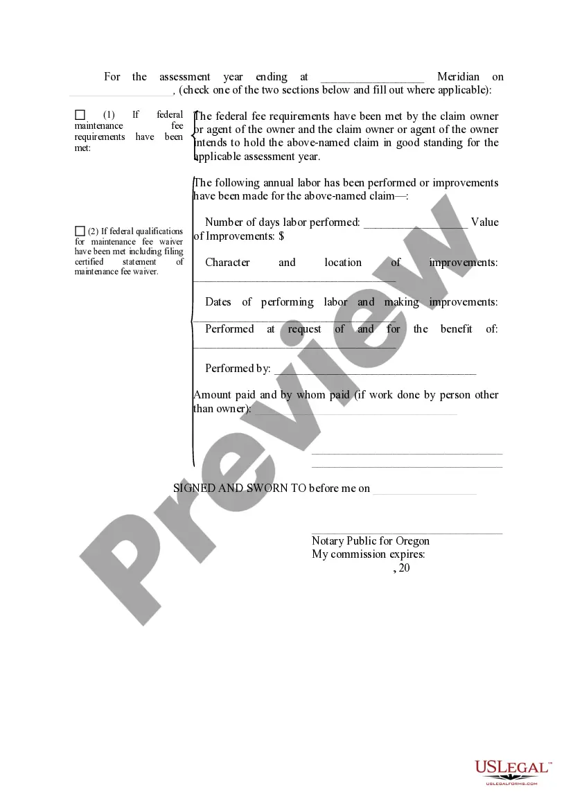 Preview Mining Claim Affidavit