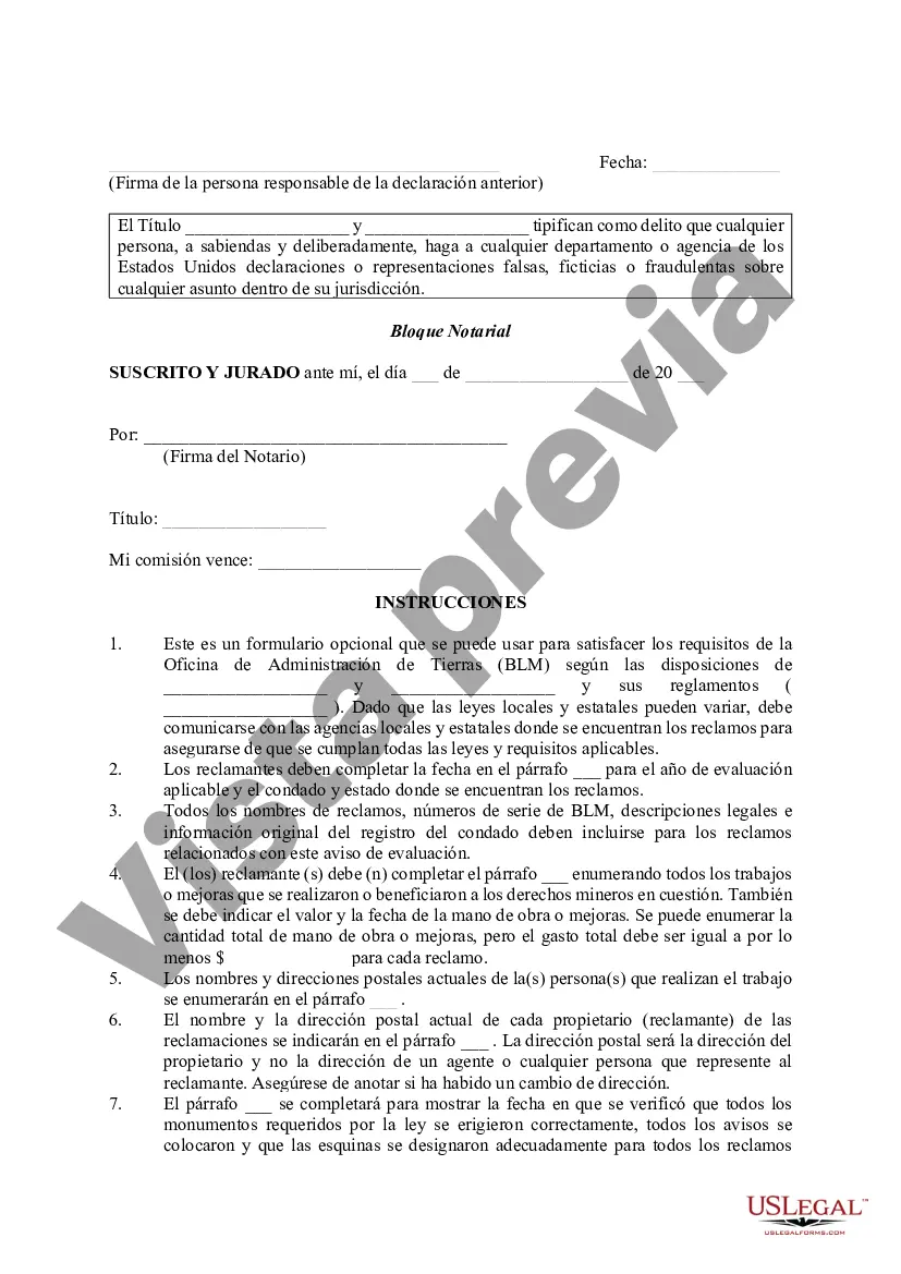 Preview Declaración Jurada de Trabajo de Evaluación Anual