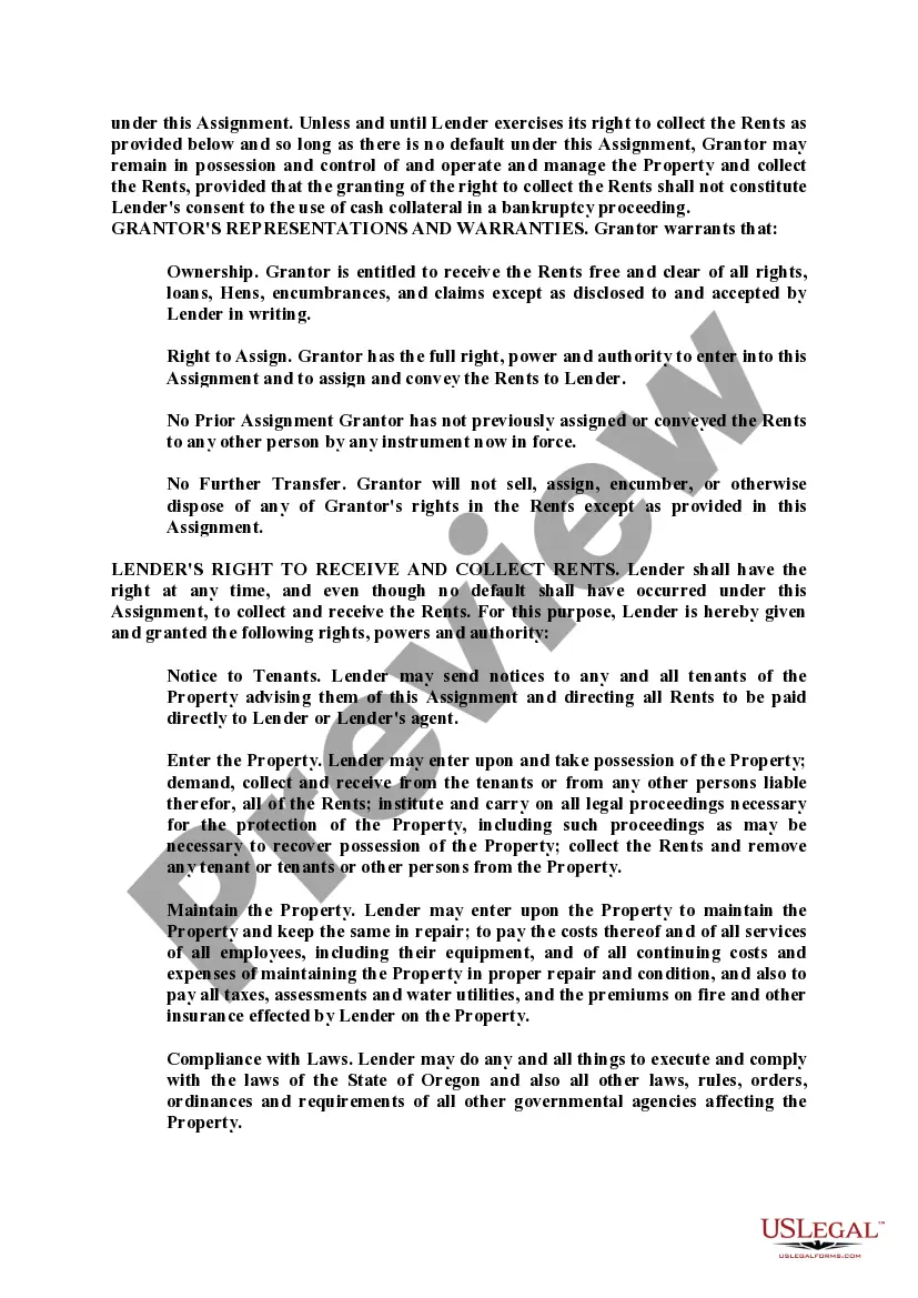 Preview Assignments of Rents