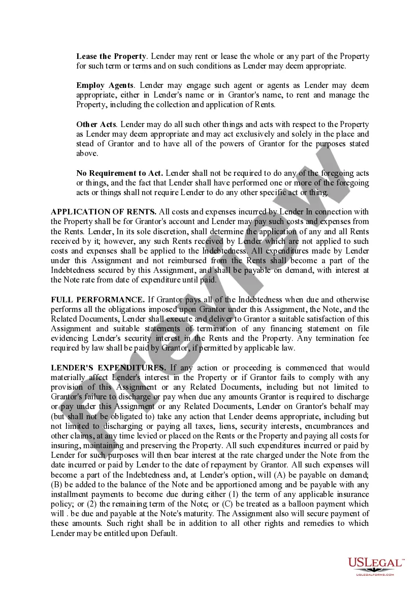 Preview Assignments of Rents