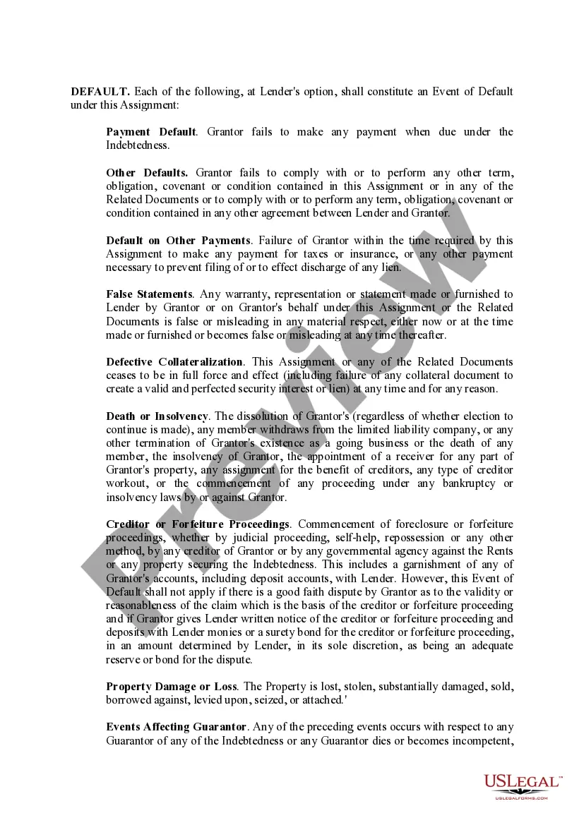 Preview Assignments of Rents