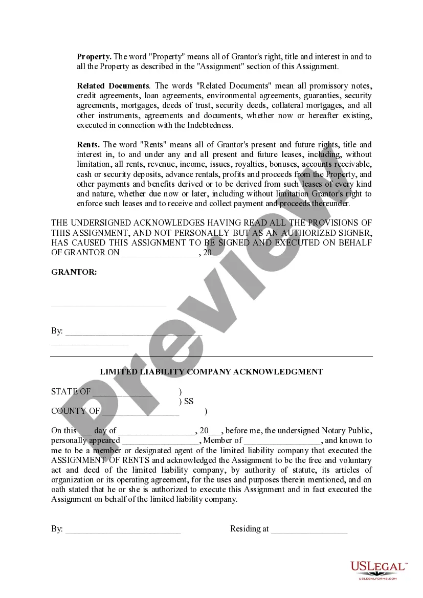 Preview Assignments of Rents