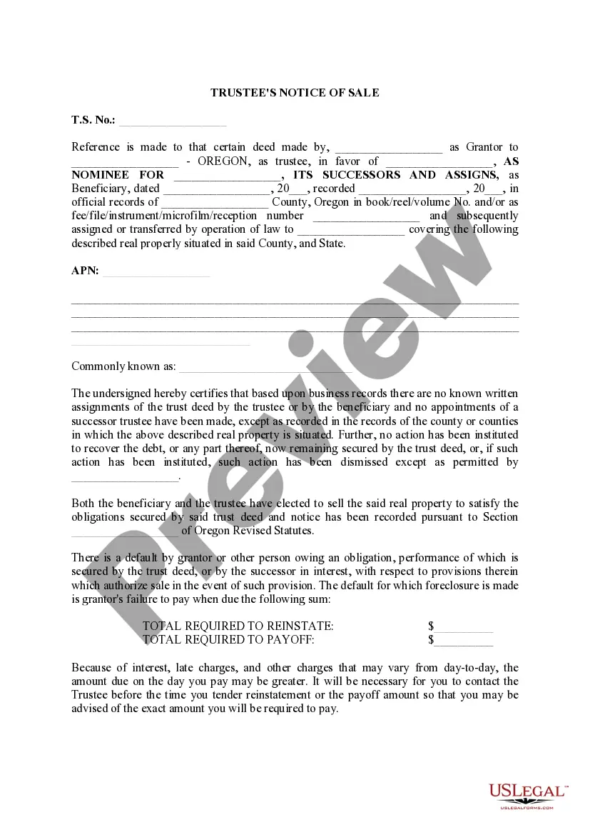 Preview Trustee's Notice of Sale