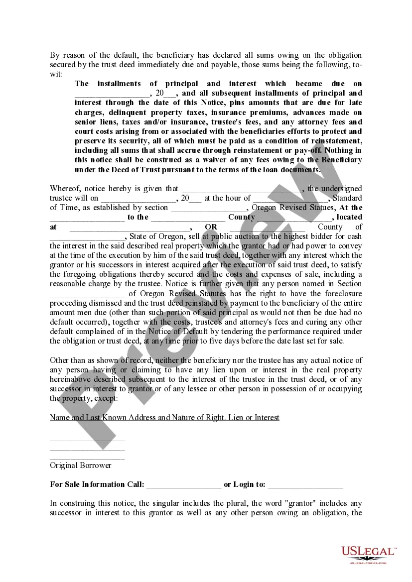 Preview Trustee's Notice of Sale