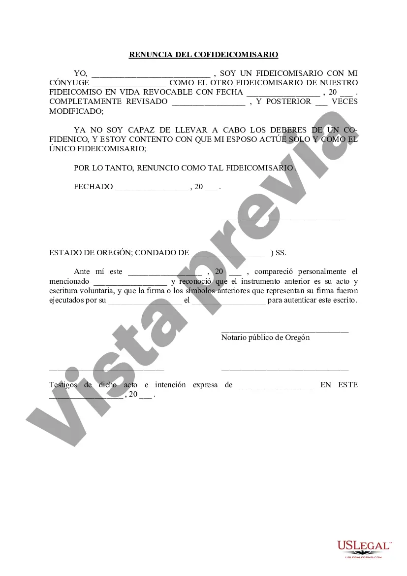 Preview Renuncia del cofideicomisario