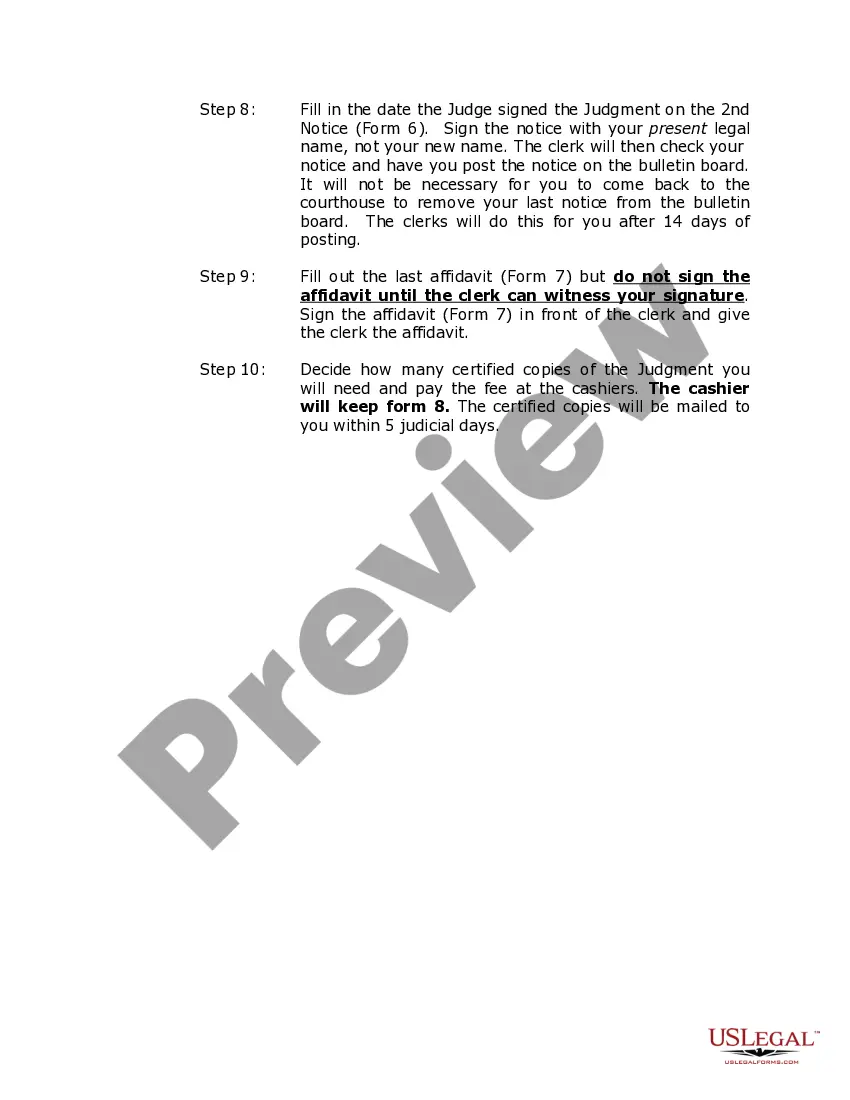 Preview Oregon Name Change Instructions and Forms Package for an Adult