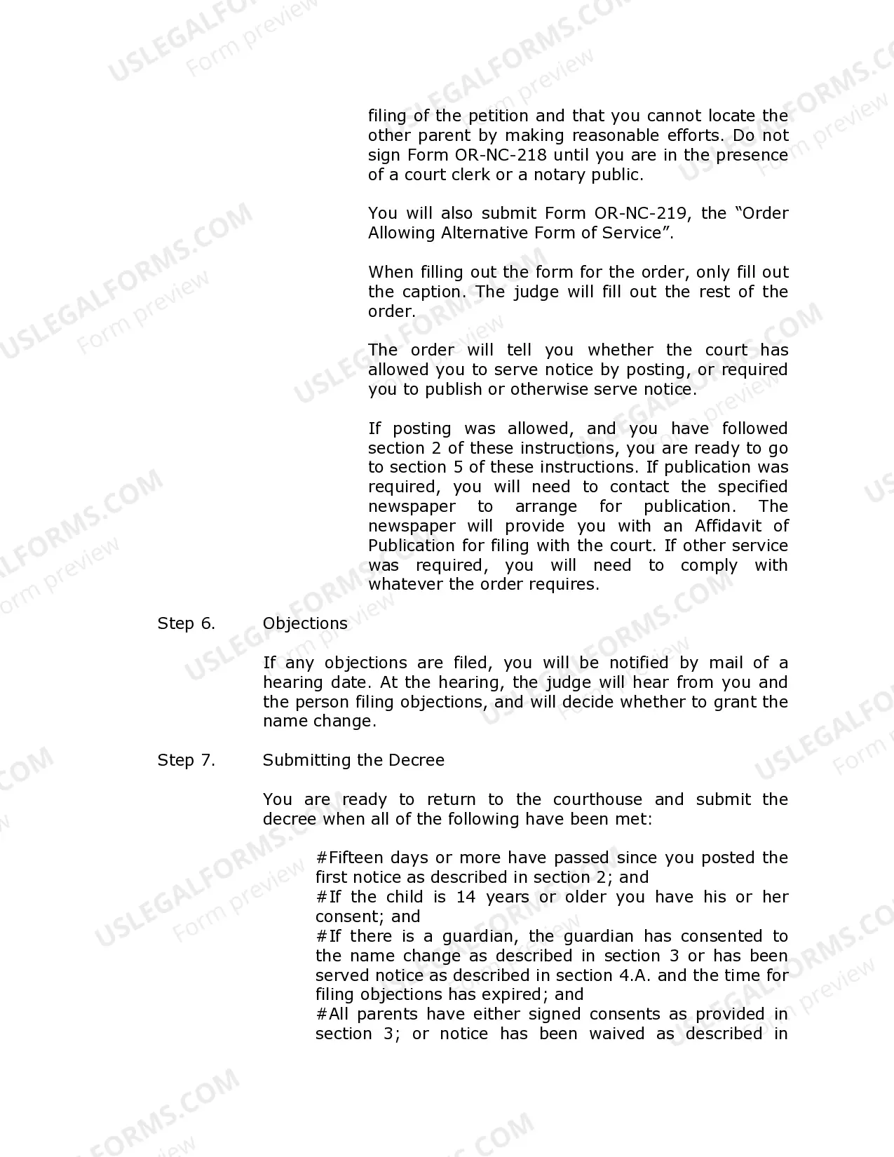 Preview Oregon Name Change Instructions and Forms Package for a Minor