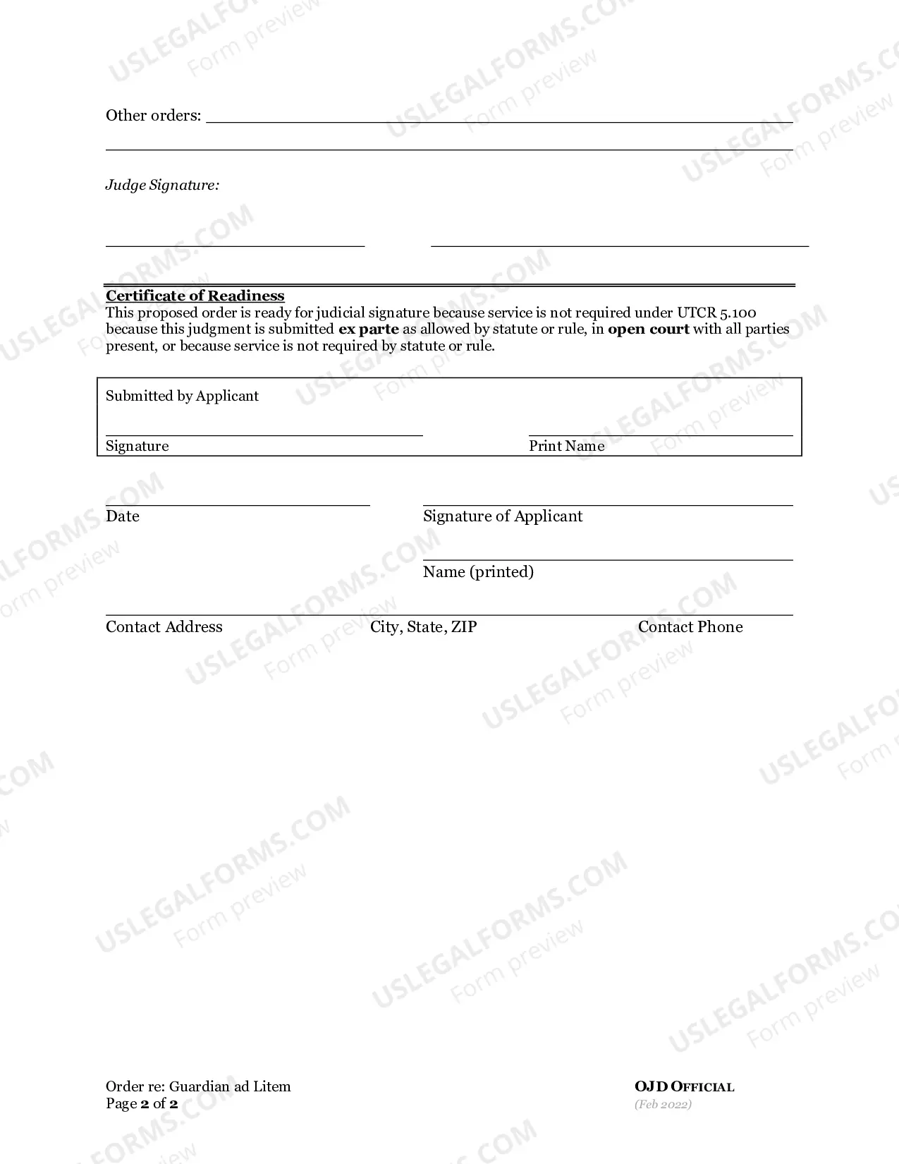 Preview Minor Change of Name Instructions and Forms - Guardian Ad Litem