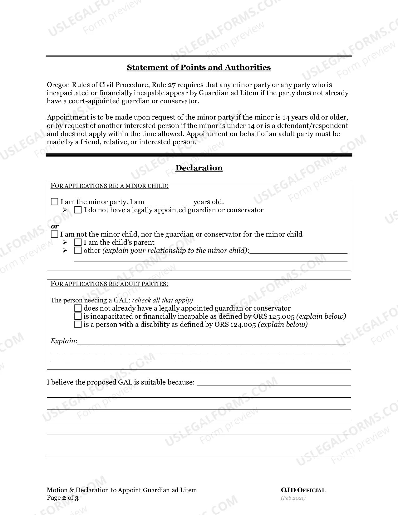 Preview Minor Change of Name Instructions and Forms - Guardian Ad Litem
