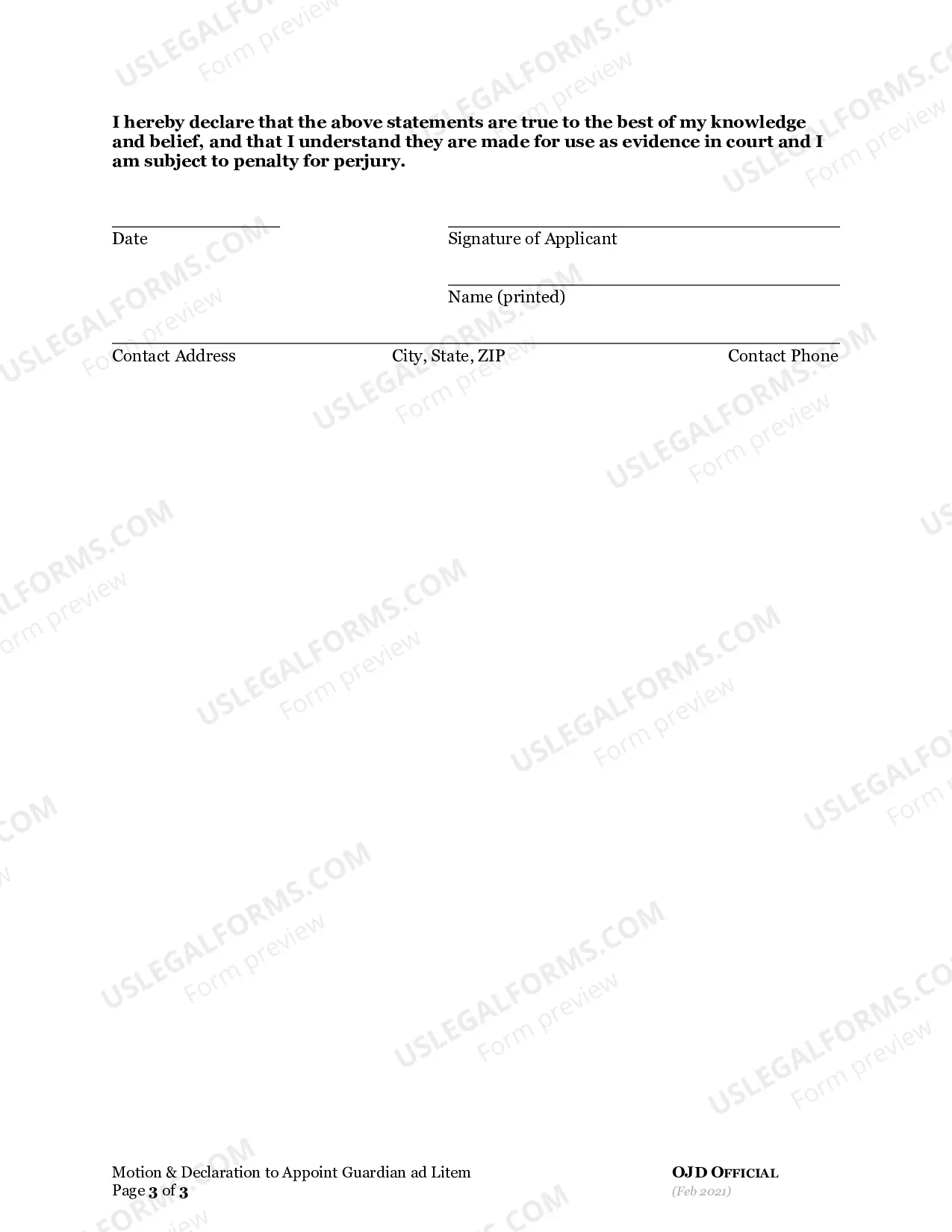 Preview Minor Change of Name Instructions and Forms - Guardian Ad Litem