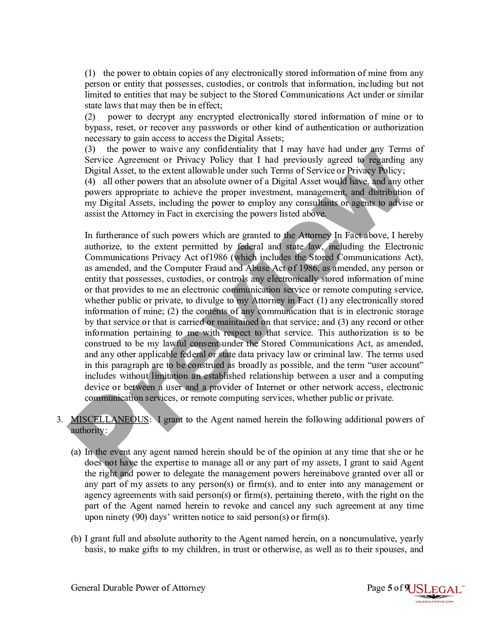 page 4 General Durable Power of Attorney for Property and Finances or Financial Effective Immediately preview