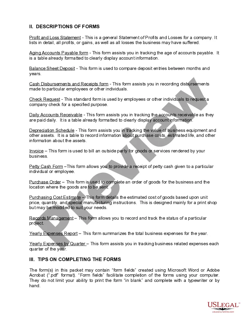 Get Oregon Small Business Accounting Package Preview Oregon Small Business Accounting Package