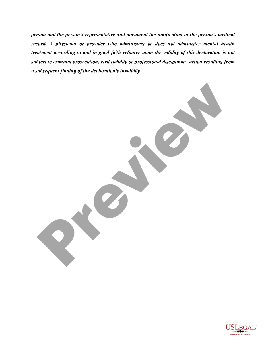 page 6 Statutory Power of Attorney for Mental Health Care preview