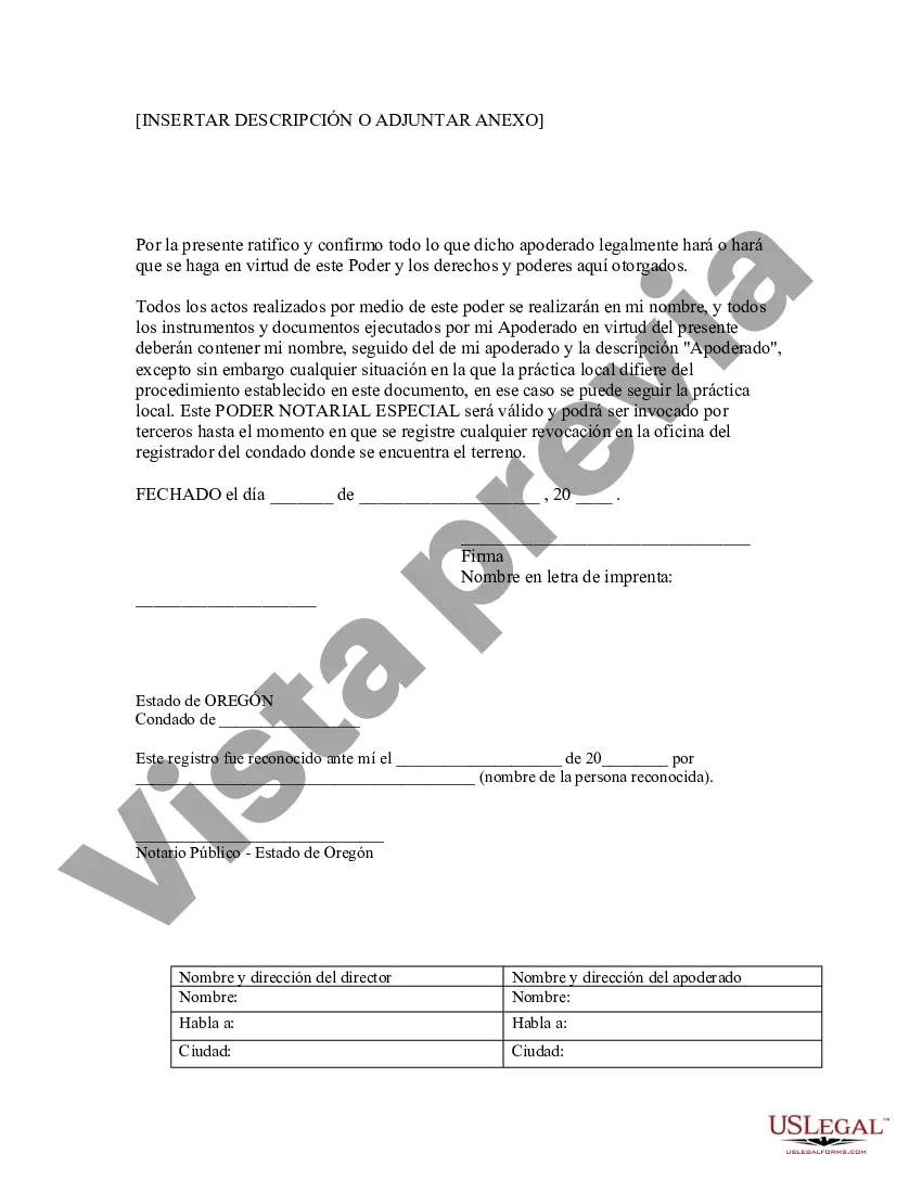 Preview Poder notarial especial o limitado para transacciones de compra de bienes raíces por parte del comprador