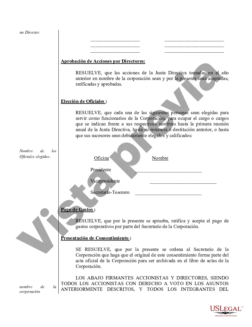 Preview Minutos anuales para una corporación profesional de Oregón