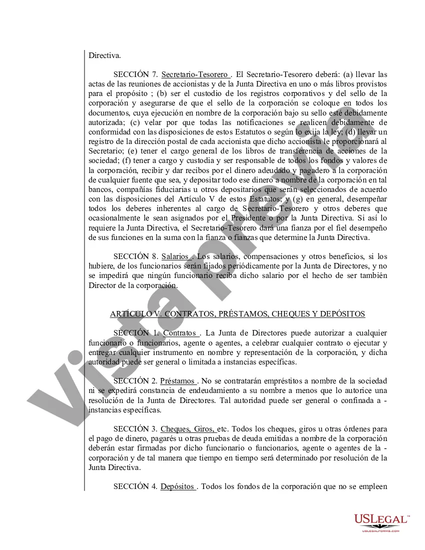 Preview Modelo de estatutos para una corporación profesional de Oregón