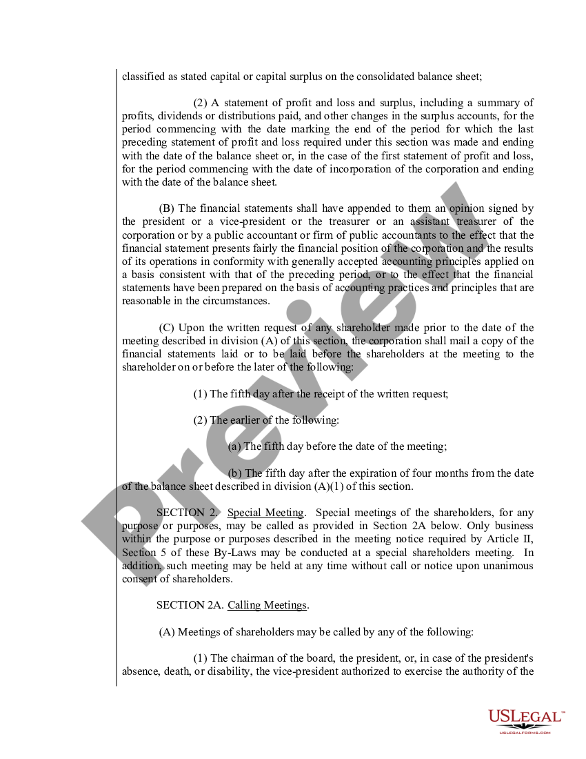 page 2 Sample Bylaws for an Oregon Professional Corporation preview