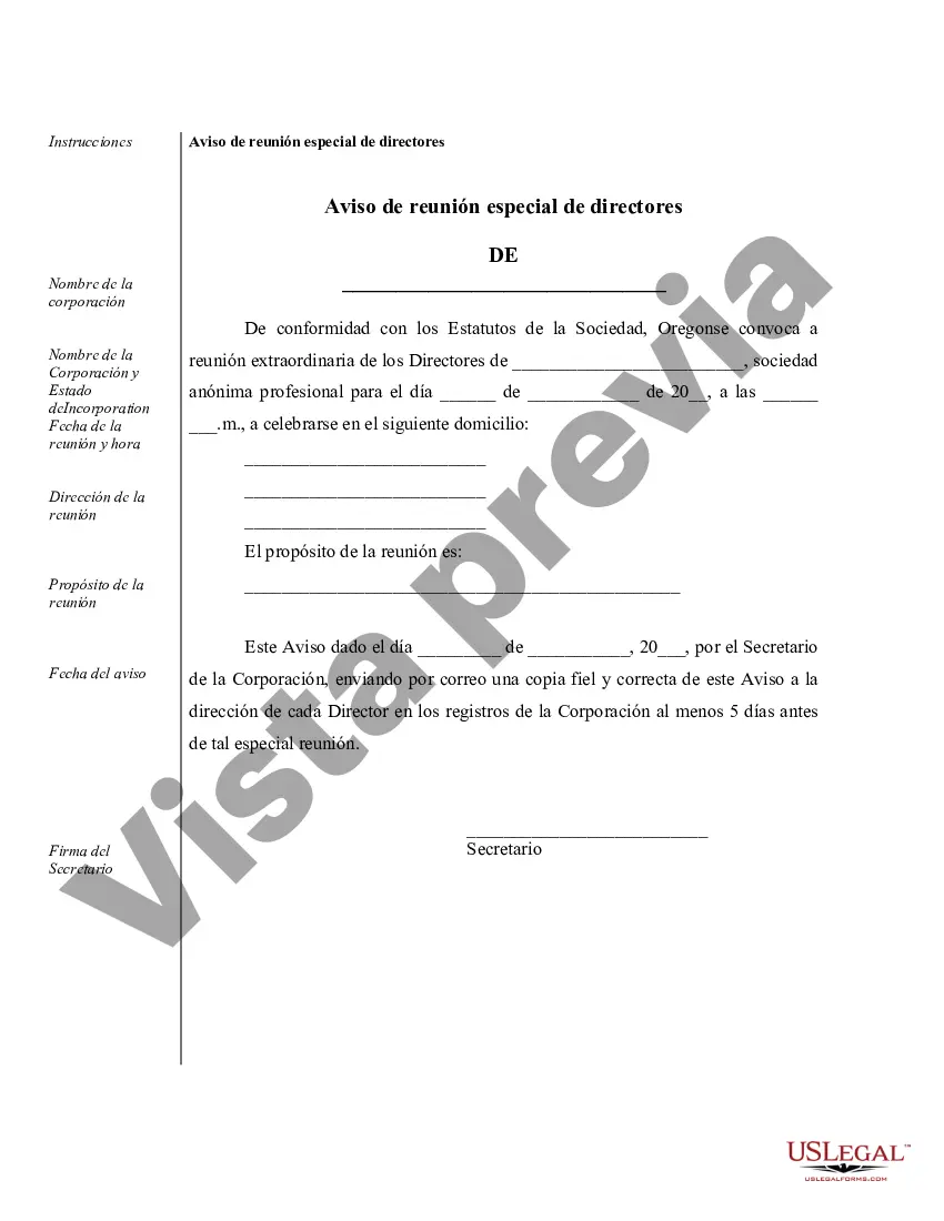 Preview Ejemplos de registros corporativos para una corporación profesional de Oregón
