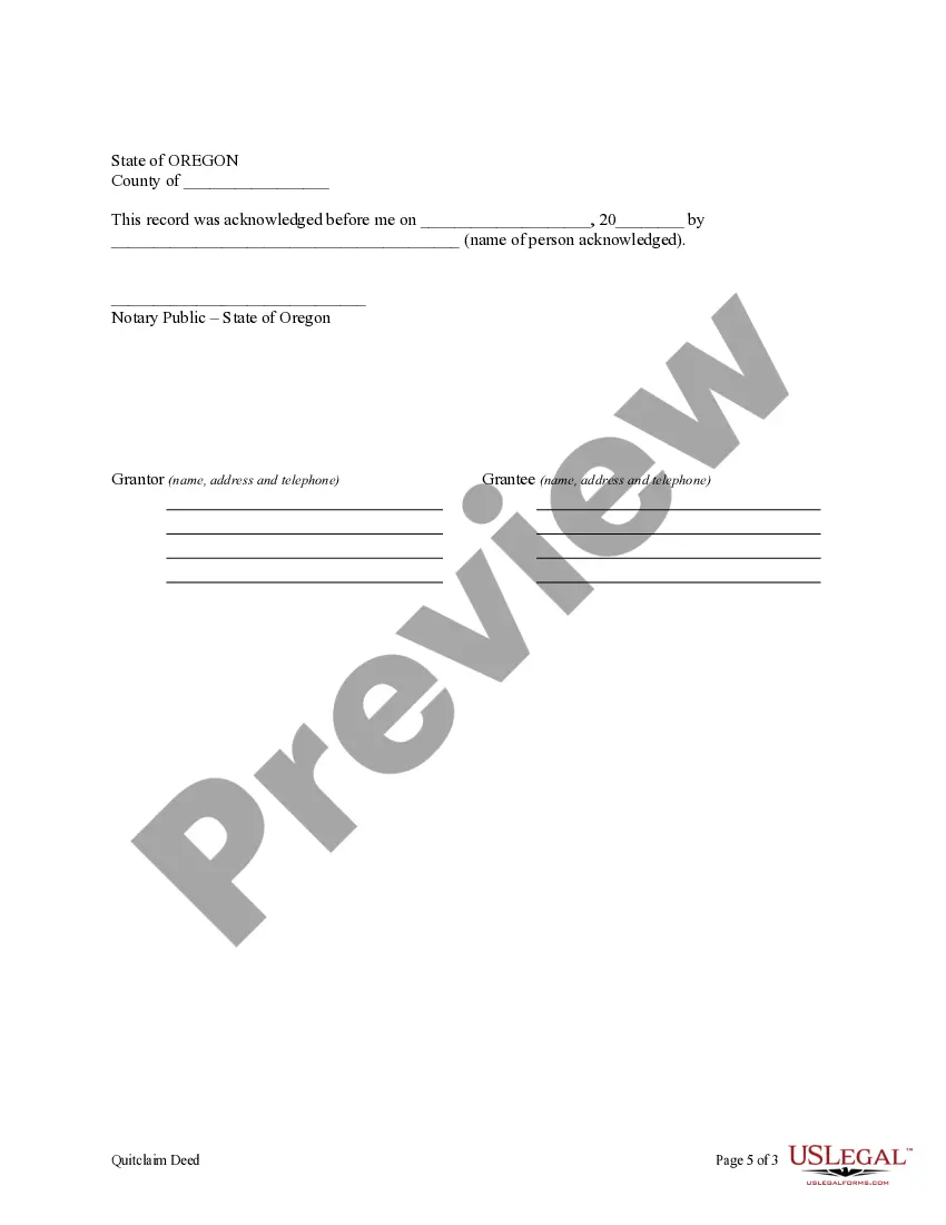 Preview Quitclaim Deed from two Individuals to One Individual