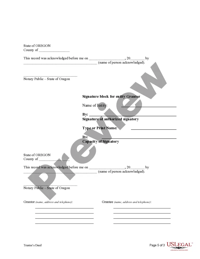 Preview Fiduciary Deed for Trustee to Trustee