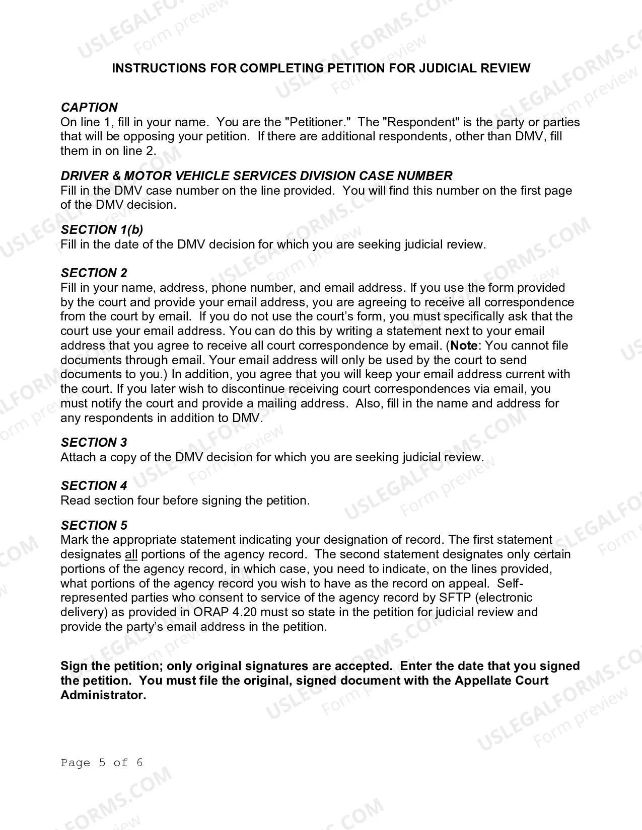 Preview Petition For Judicial Review (Driver And Motor Vehicle Services)