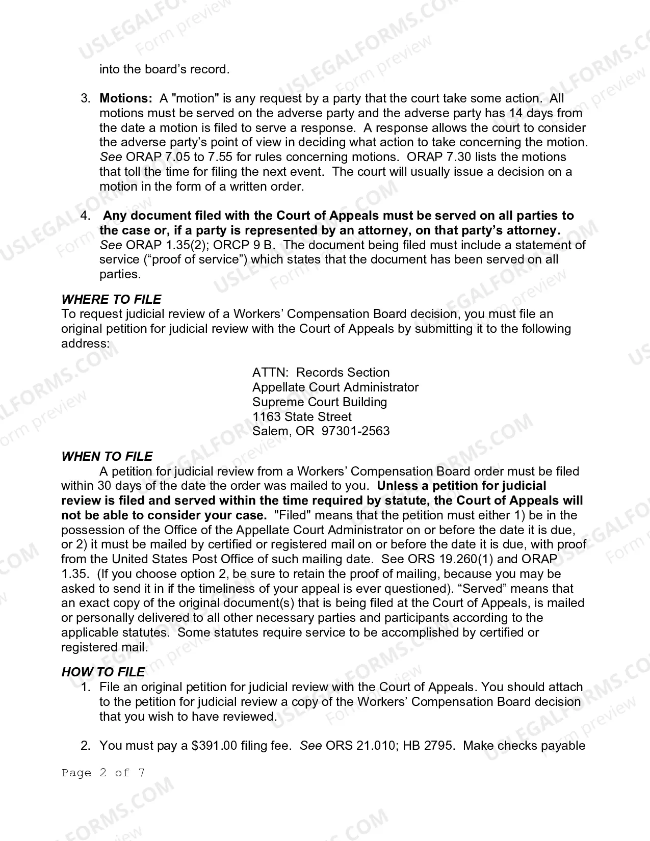 Preview Petition For Judicial Review (Workers Compensation Board)