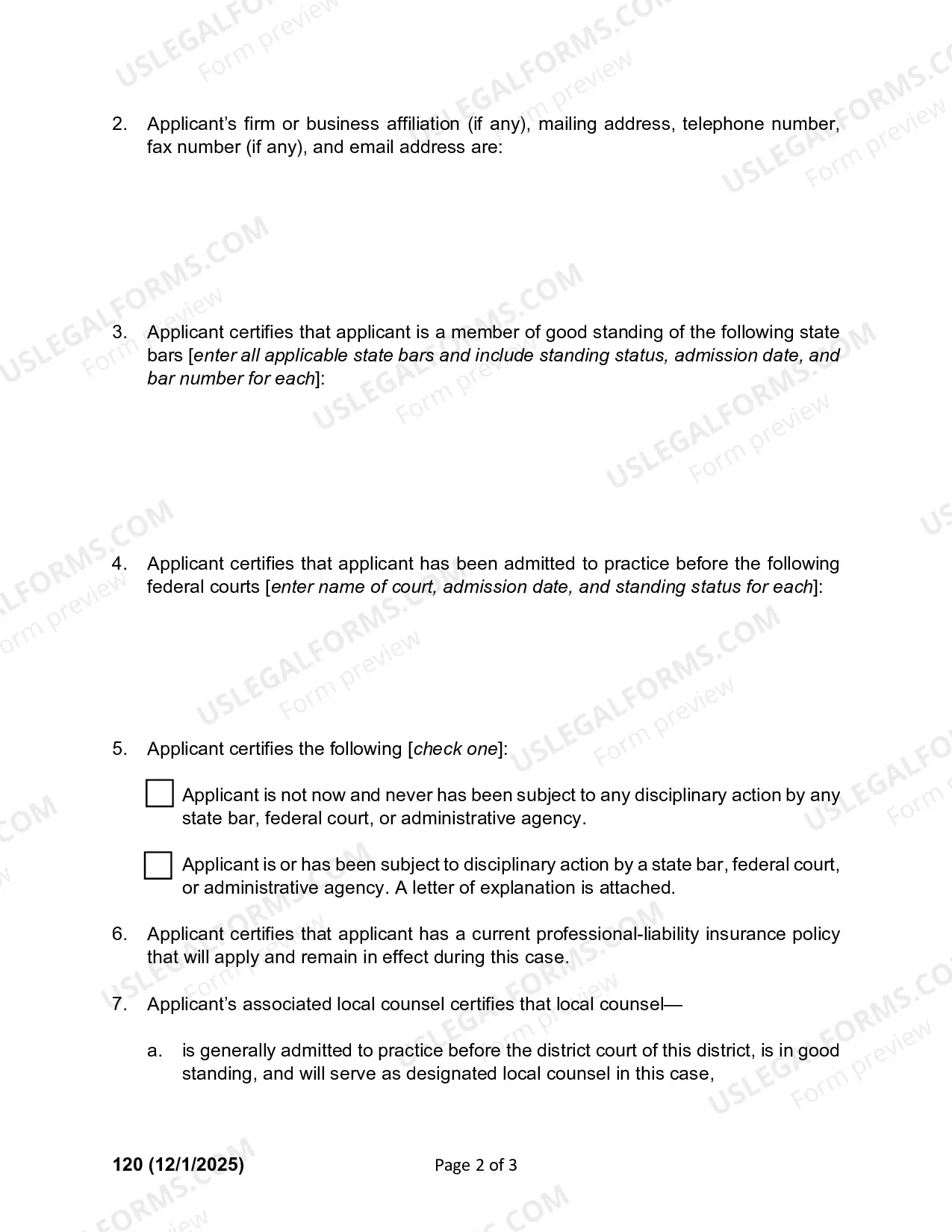 Preview Application For Special Admission Pro Hac Vice And Order Thereon