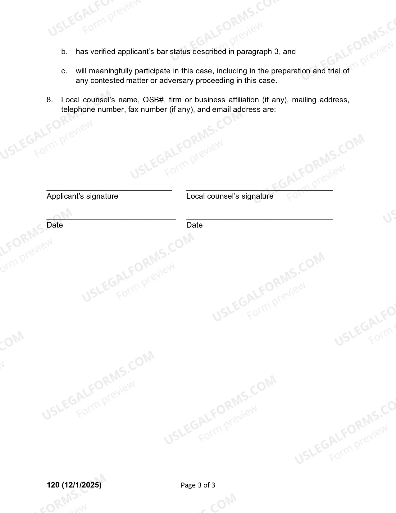 Preview Application For Special Admission Pro Hac Vice And Order Thereon