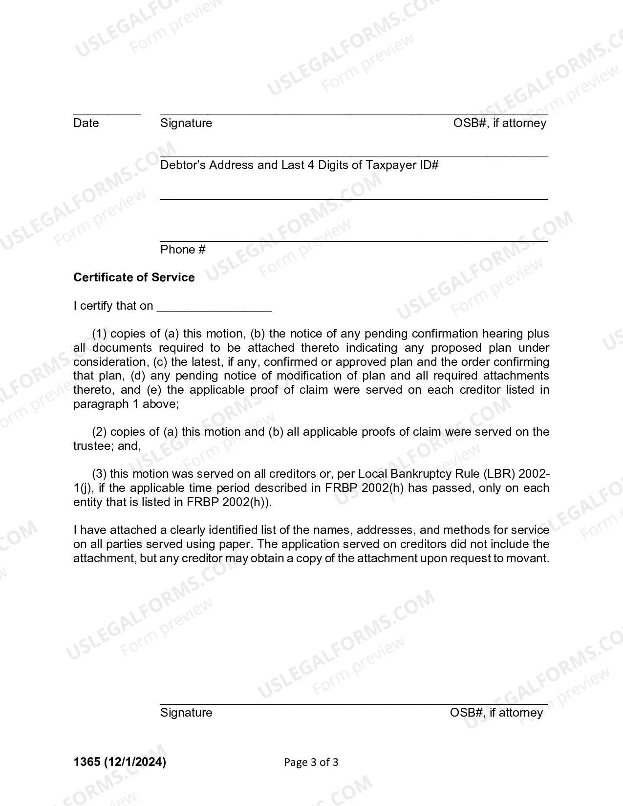 Preview Debtors Motion For Order For Allowance And Future Payment On Untimely Filed Claims And Order And Notice Thereon (Ch 13)
