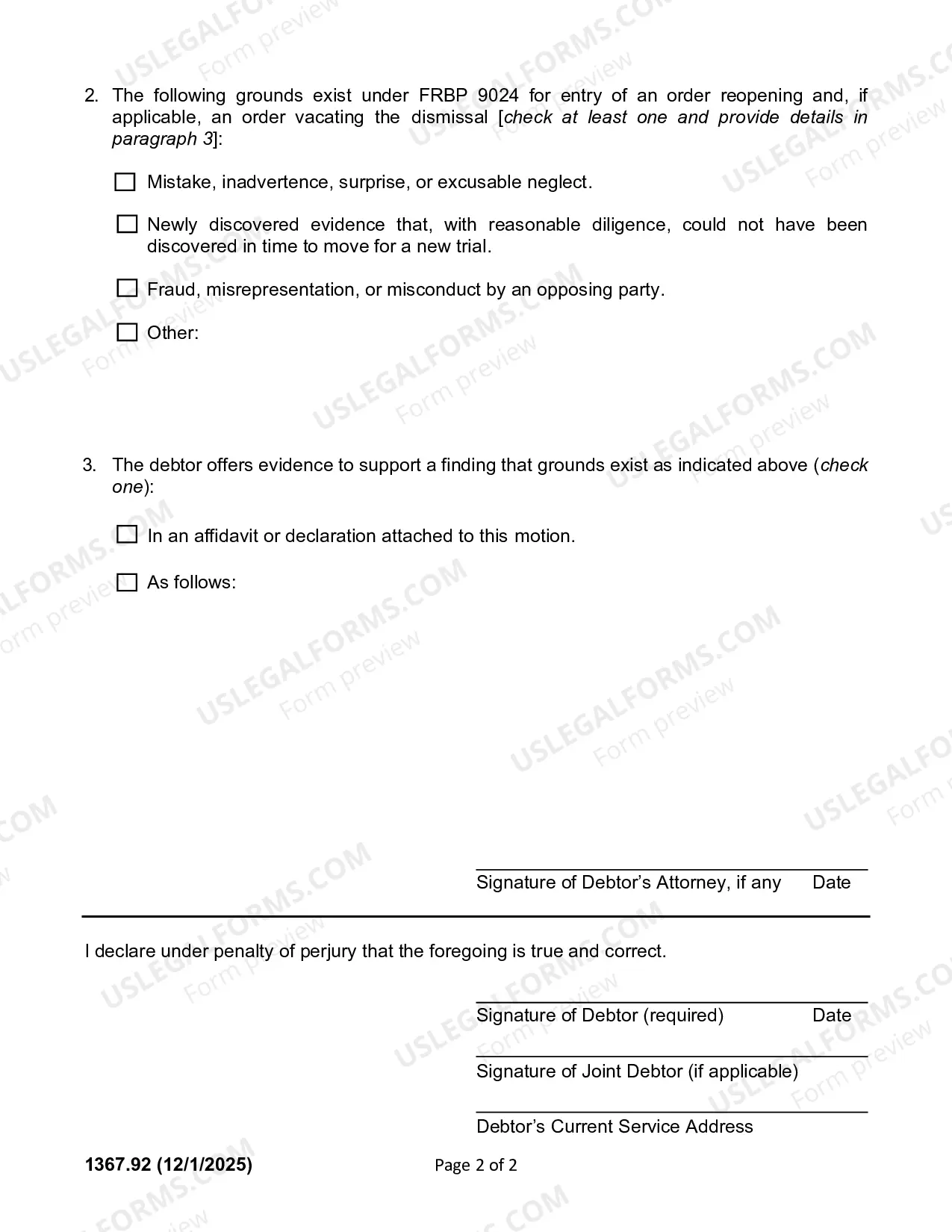 Preview Motion To Reopen Case And If Applicable To Vacate Dismissal