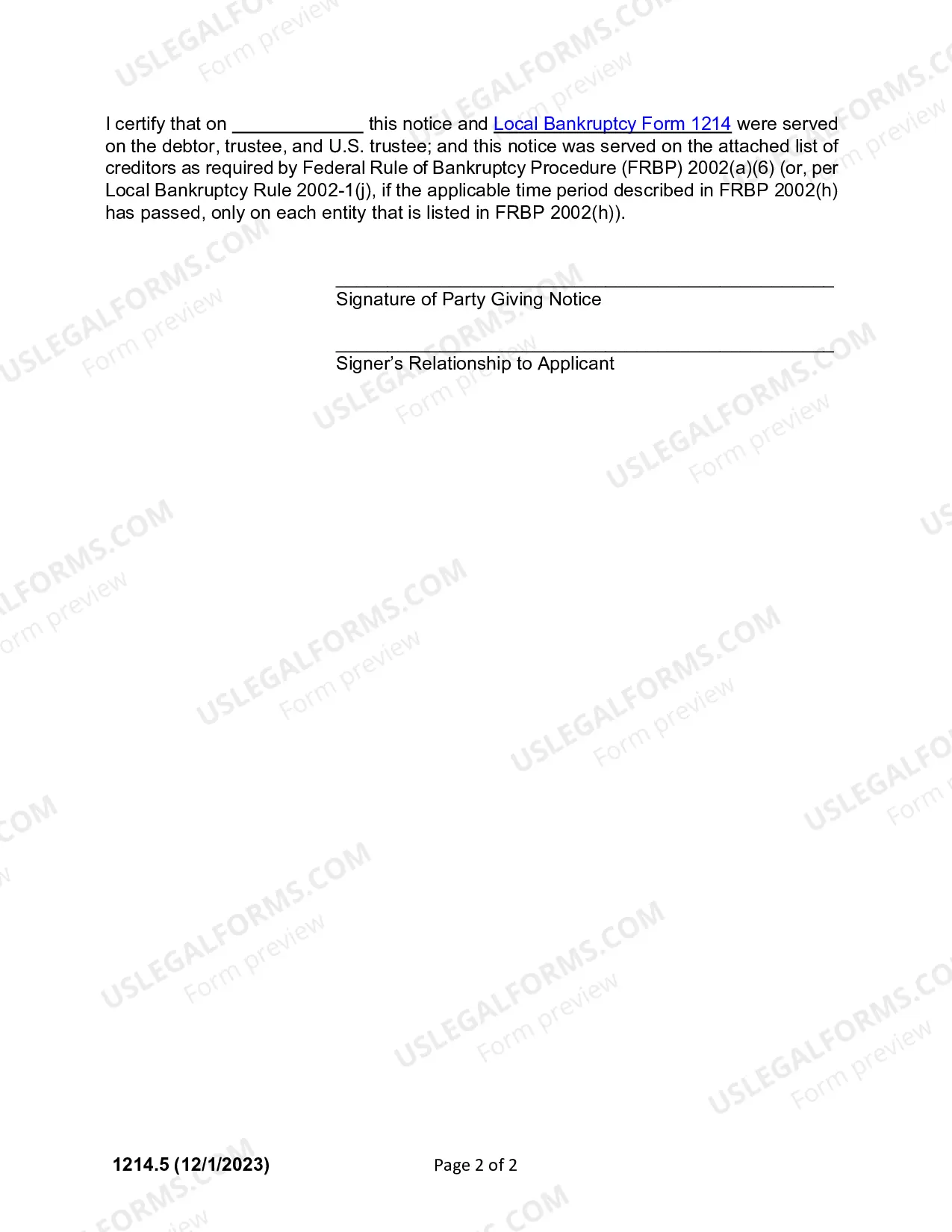 Preview Notice of Application For Additional Compensation For Chapter 12 Debtors Attorney