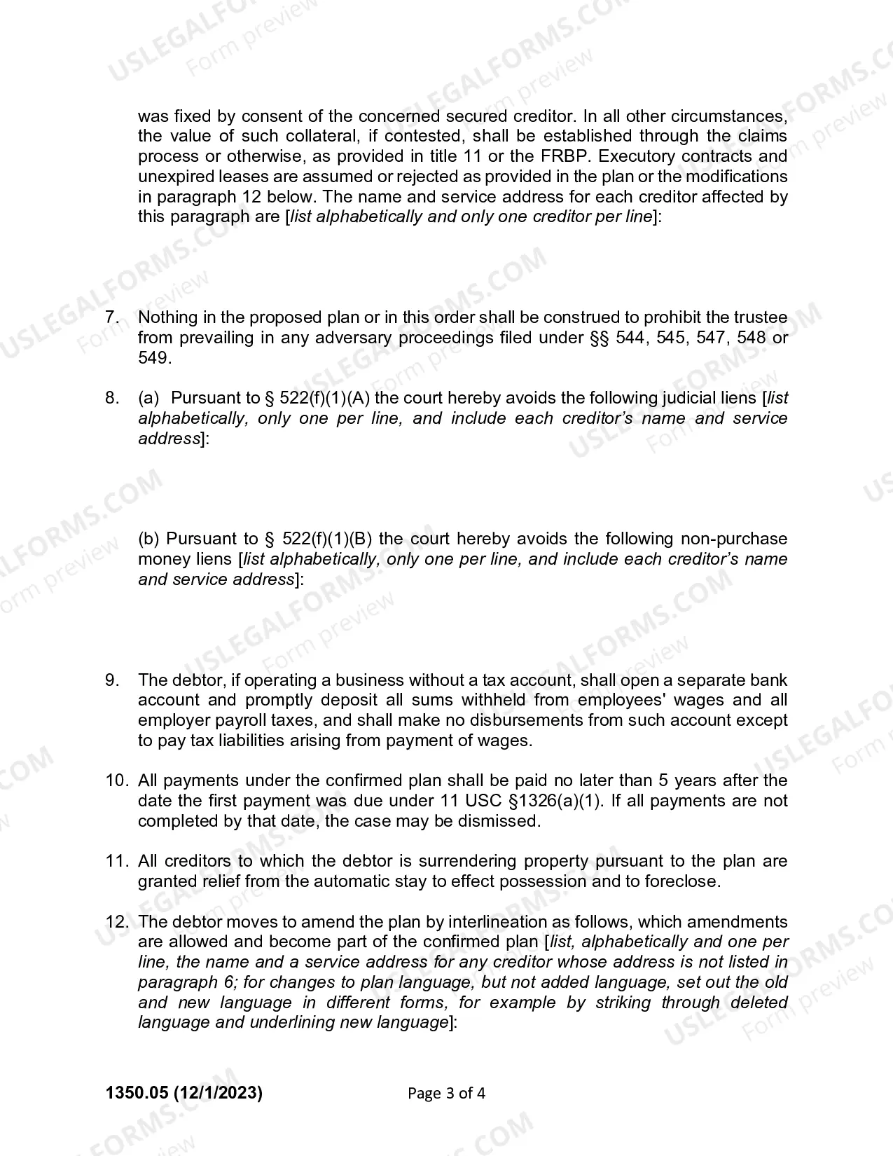 Preview Order Confirming Chapter 13 Plan And Resolving Motions (For Cases Filed On Or After 10-17-05)