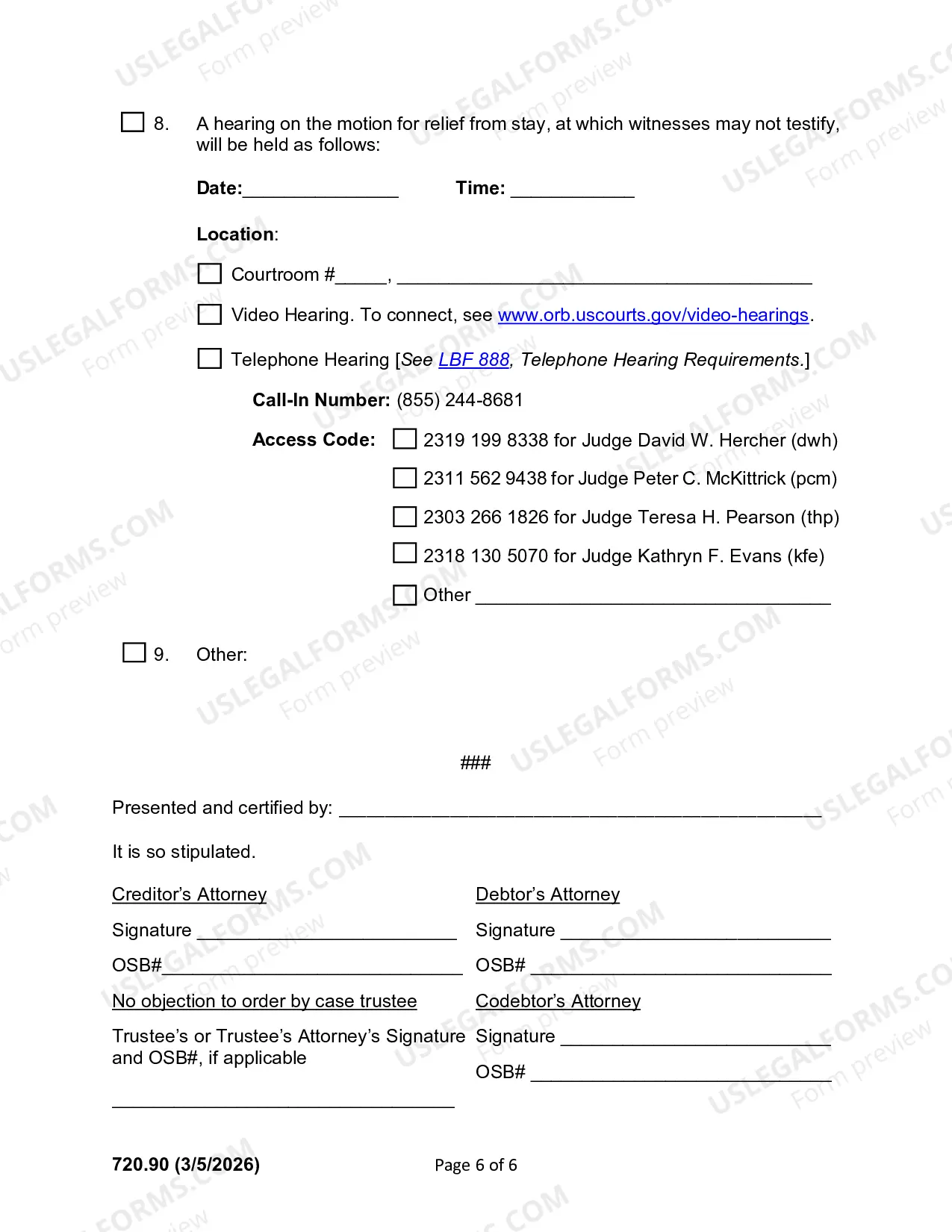Preview Order Re Relief From Stay