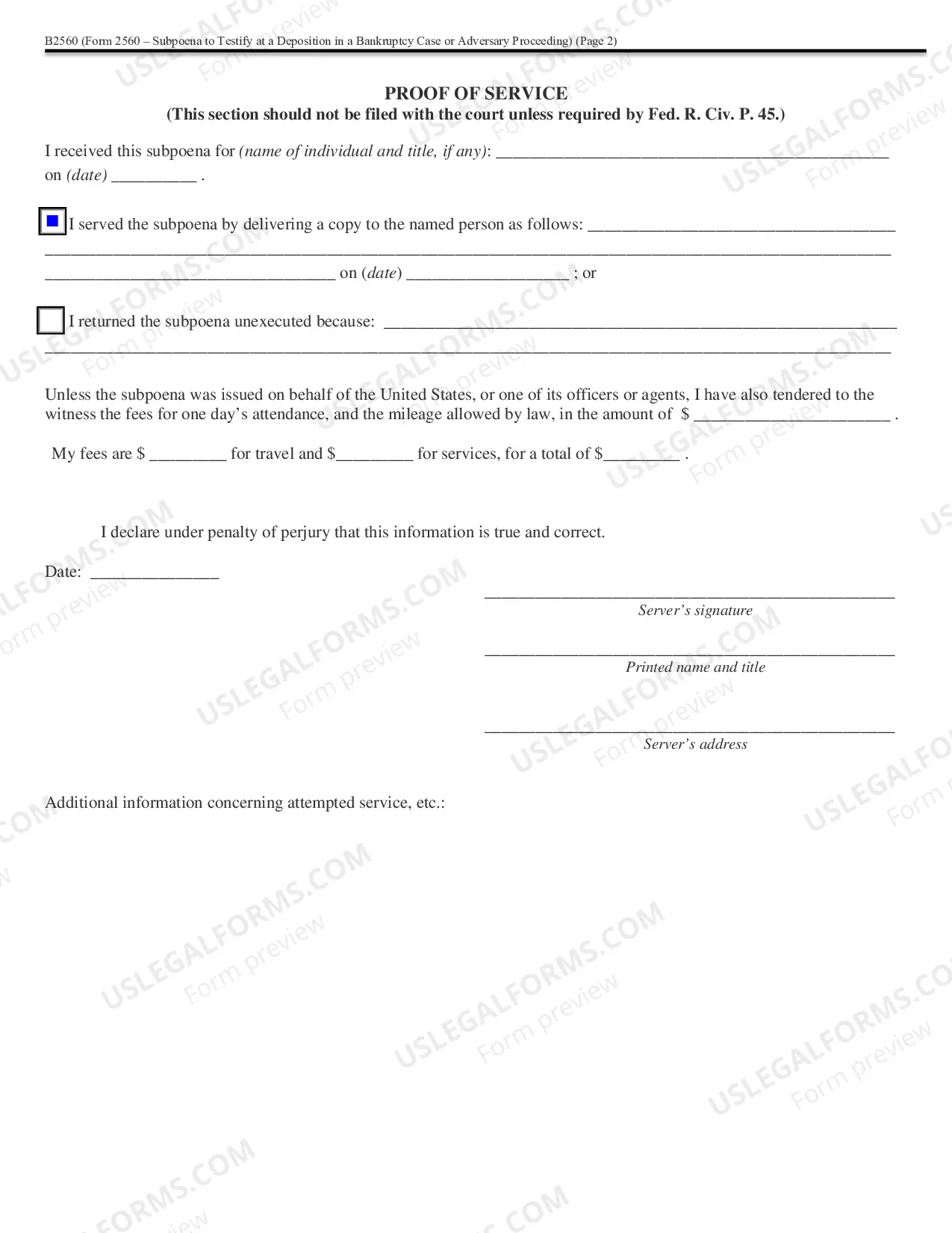 Preview Subpoena To Testify At A Deposition