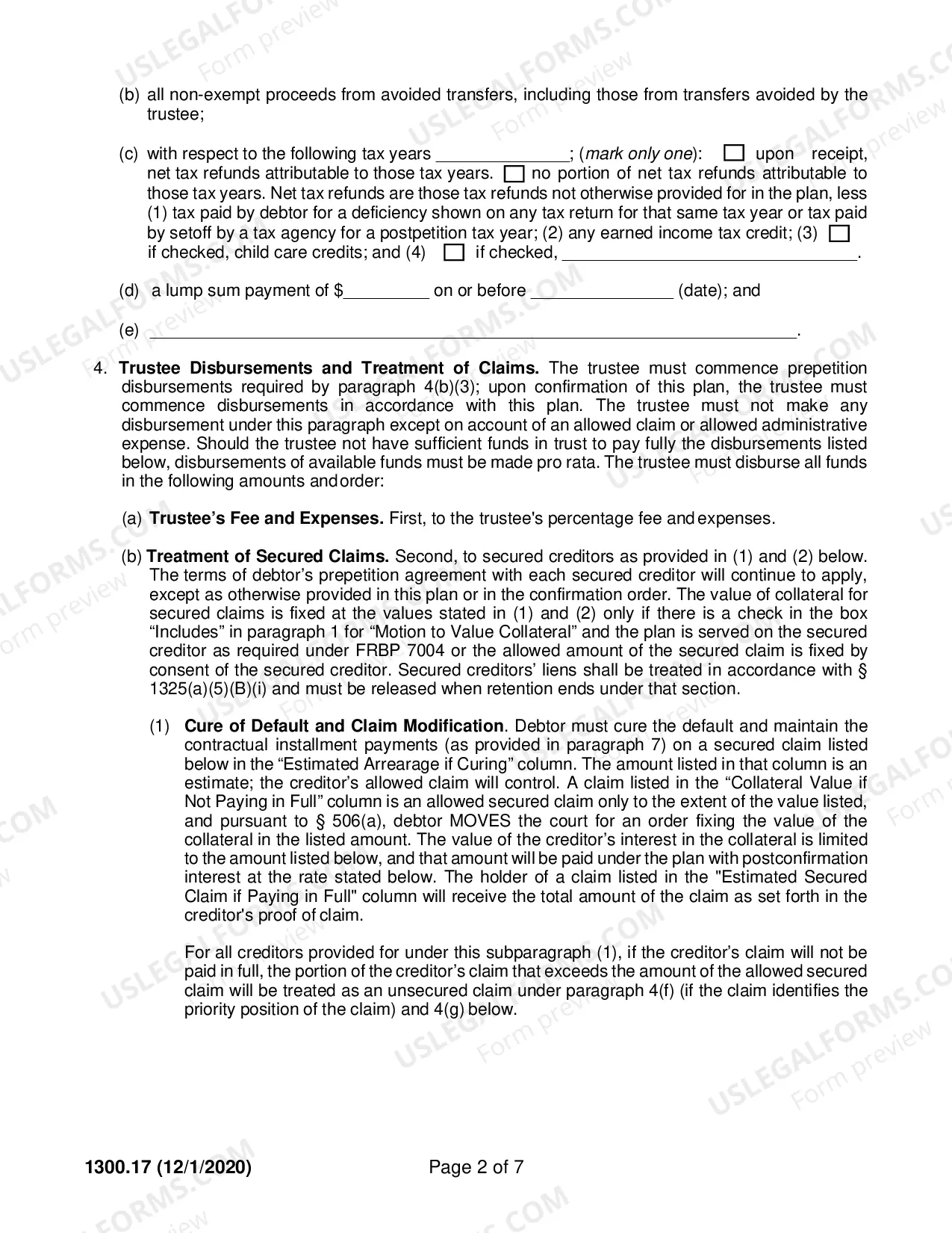 Preview Ch. 13 Plan [Use w/ Case Filed or Converted On/After 12/1/17]
